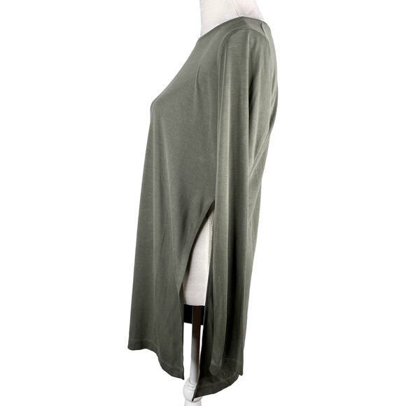 Club Monaco Top Medium Long Sleeve Olive Green Tee - Picture 4 of 8